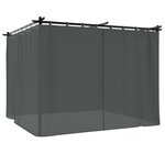 vidaXL Tonnelle avec rideaux anthracite 3x3 m acier