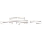 vidaXL Salon de jardin 5 Pièces blanc bois massif de pin