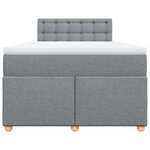 vidaXL Sommier à lattes de lit avec matelas Gris clair 120x200cm Tissu