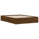 vidaXL Cadre de lit et tiroirs chêne marron 140x190 cm bois ingénierie