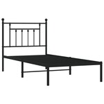 vidaXL Cadre de lit métal avec tête de lit noir 90x190 cm