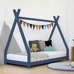Lit tipi enfant NAKANA 80 x 180 bleu marine