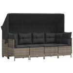 vidaXL Salon de jardin 5 Pièces avec coussins gris résine tressée