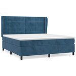 vidaXL Sommier à lattes de lit et matelas Bleu foncé 180x200cm Velours