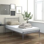vidaXL Cadre de lit Gris Métal 100x200 cm