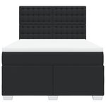 vidaXL Sommier à lattes de lit avec matelas Noir 140x200 cm Similicuir