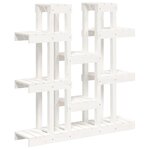 vidaXL Support à plantes Blanc 104 5x25x109 5 cm Bois massif de pin