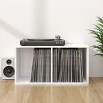 vidaXL Boîte de rangement de vinyles Blanc brillant 71x34x36 cm