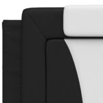 vidaXL Coussin de tête de lit noir et blanc 200 cm similicuir