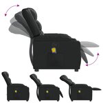 vidaXL Fauteuil de massage inclinable Noir Similicuir
