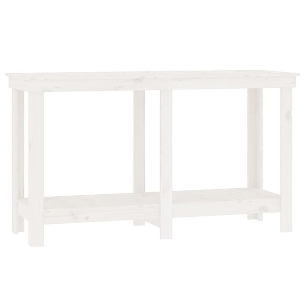 vidaXL Banc de travail Blanc 140x50x80 cm Bois de pin massif