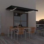 vidaXL Auvent manuel rétractable avec LED 400x350 cm Anthracite