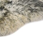 vidaXL Tapis en peau de mouton 60 x 180 cm Mélange de gris foncé