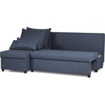Canapé d'angle réversible – Tissu Bleu – 192 x 143 x 79 cm