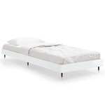 vidaXL Cadre de lit blanc brillant 75x190 cm bois d'ingénierie