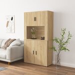 vidaXL Buffet haut Chêne sonoma Bois d'ingénierie