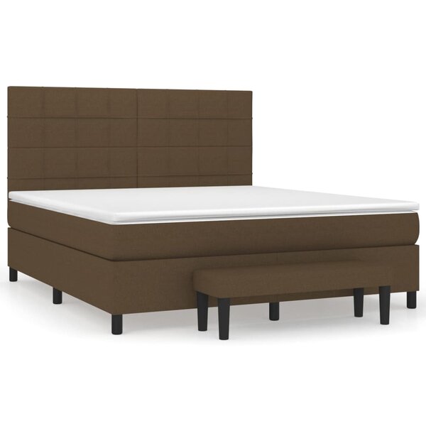 vidaXL Sommier à lattes de lit avec matelas Marron foncé 160x200 cm