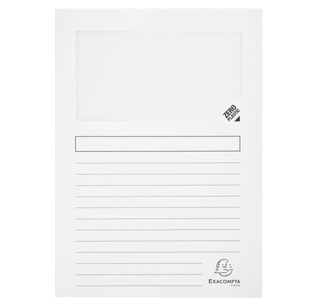 Paquet De 100 Chemises À Fenêtre Super 160g/m2 - 22x31cm - Blanc - Exacompta