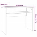 vidaXL Bureau Chêne fumé 90x50x74 cm Bois d'ingénierie