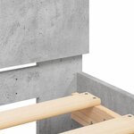 vidaXL Cadre de lit tête de lit et lumières LED gris béton 75x190 cm