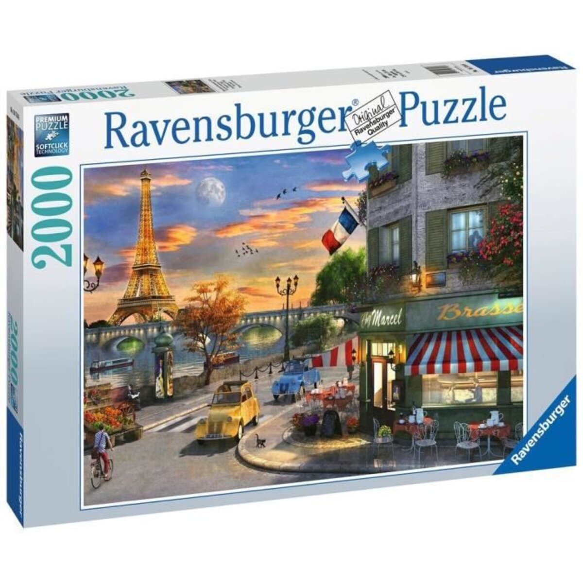Puzzle 2000 pieces - une soirée romantique a paris - ravensburger