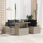 vidaXL Ensemble de canapé de jardin 5 pièces avec coussins gris clair en osier synthétique