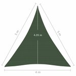 vidaXL Voile d'ombrage 160 g/m² Vert foncé 4x5x5 m PEHD