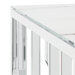 vidaXL Table basse argenté 80x80x40 cm acier inoxydable et verre