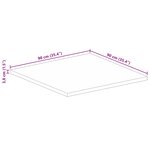 vidaXL Dessus de table 90x90x3 8 cm carré bois massif manguier
