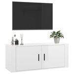 vidaXL Meuble TV mural Blanc brillant 100x34 5x40 cm