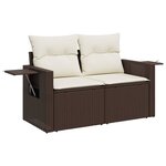 vidaXL Salon de jardin 10 Pièces avec coussins marron résine tressée