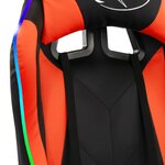vidaXL Fauteuil de jeux vidéo avec LED RVB Orange et noir Similicuir