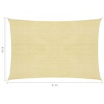 vidaXL Parasol en PEHD rectangulaire 4 x 6 m Beige