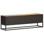 vidaXL Meuble TV avec porte sculptée 130x30x40cm Bois de manguier brut