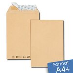 Lot de 1000 Enveloppes kraft brun A4+ auto-adhésives 260x330 mm