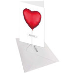 Carte Signature Amour Ballon Rouge En Relief - 11 5 X 17cm - Draeger paris