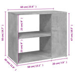 vidaXL Armoire latérale Gris béton 60x30x50 cm Aggloméré