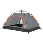 vidaXL Tente de camping 2 personnes gris libération rapide