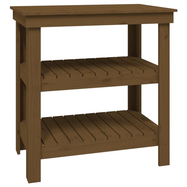 vidaXL Banc de travail Marron miel 78 5x50x80 cm Bois de pin massif