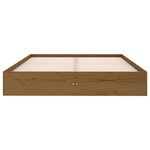 vidaXL Cadre de lit Marron miel Bois massif 135x190 cm Double