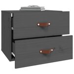 vidaXL Table de chevet murale Gris 50x36x40 cm
