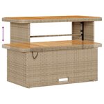vidaXL Ensemble de Canapés de Jardin 14 Pièces avec Coussins en Rattan Poly Beige Acacia
