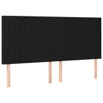 vidaXL Têtes de lit 4 Pièces Noir 90x5x78/88 cm Tissu