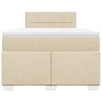 vidaXL Sommier à lattes de lit avec matelas Crème 120x200 cm Tissu