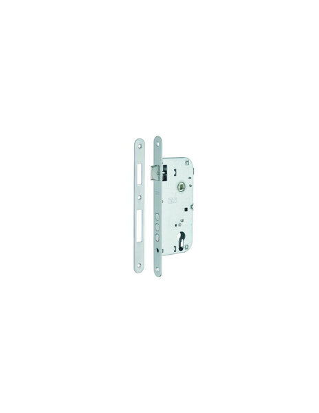 THIRARD - Boitier de serrure encastrable à cylindre pour porte d'entrée  axe 50mm  entraxe 85mm  bouts ronds  chrome