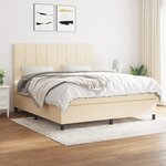 vidaXL Sommier à lattes de lit avec matelas Crème 180x200 cm Tissu