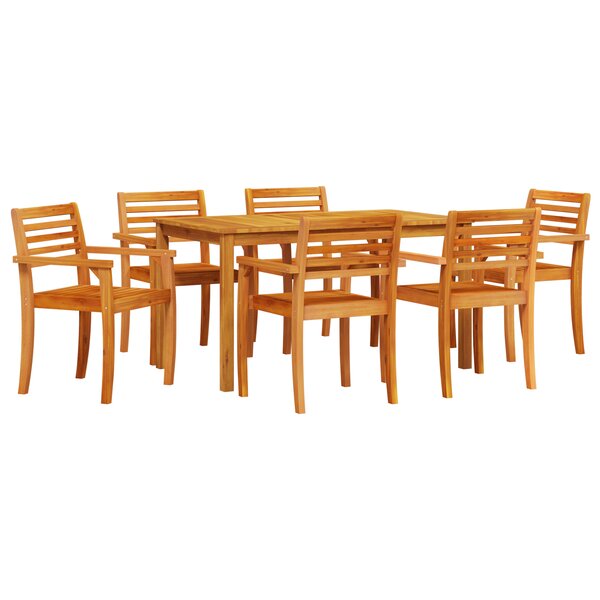 Ensemble de Salle à Manger de Jardin 7 Pièces en Bois Massif d'Acacia