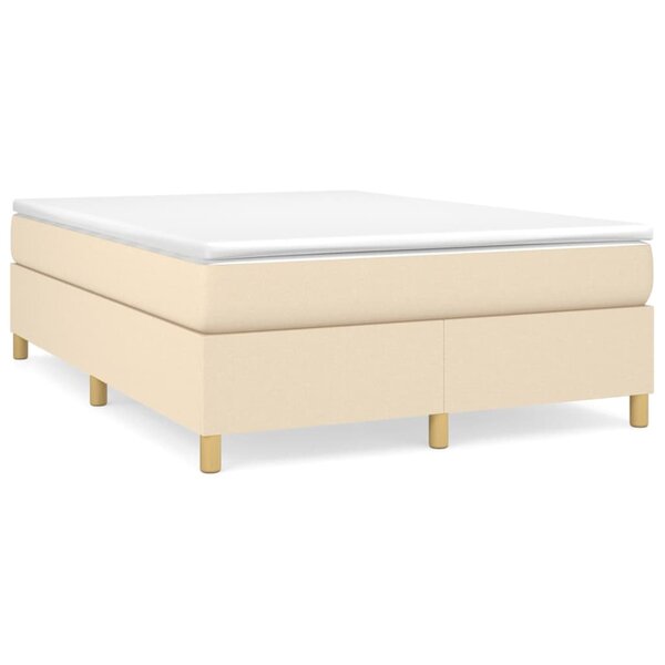vidaXL Cadre de lit Crème 140x190 cm Tissu