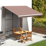 vidaXL Tissu de remplacement pour auvent Marron 4x3 5 m