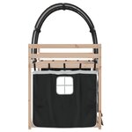 vidaXL Lit superposé avec rideaux blanc/noir 90x200 cm bois pin massif